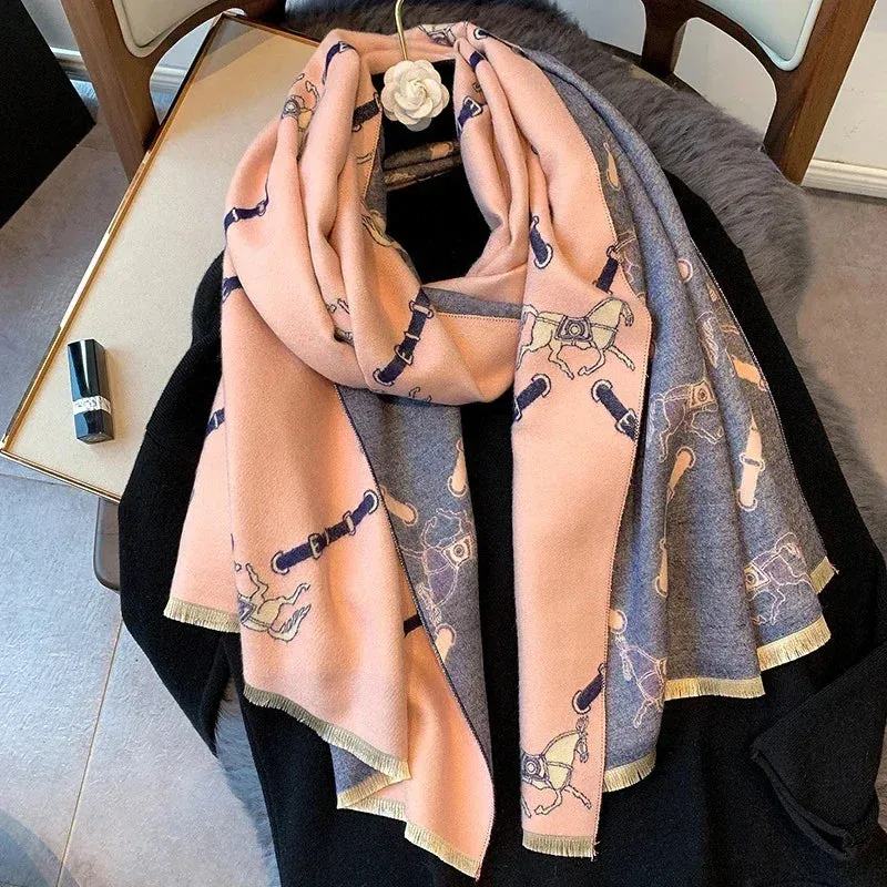 Women's Winter Scarf Luxury  Design Warm Pashmina Blanket