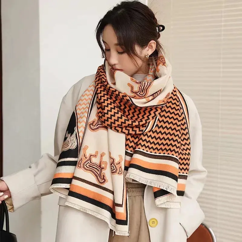 Women's Winter Scarf Luxury  Design Warm Pashmina Blanket