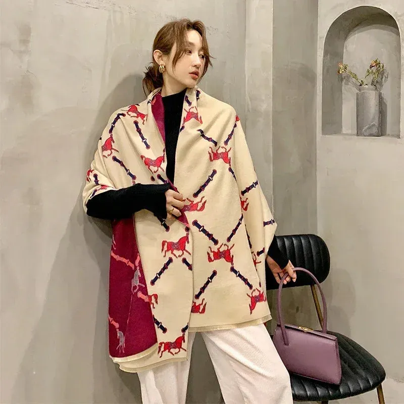 Women's Winter Scarf Luxury  Design Warm Pashmina Blanket