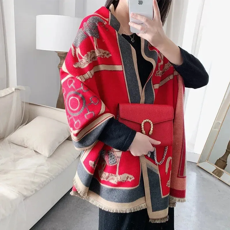 Women's Winter Scarf Luxury  Design Warm Pashmina Blanket