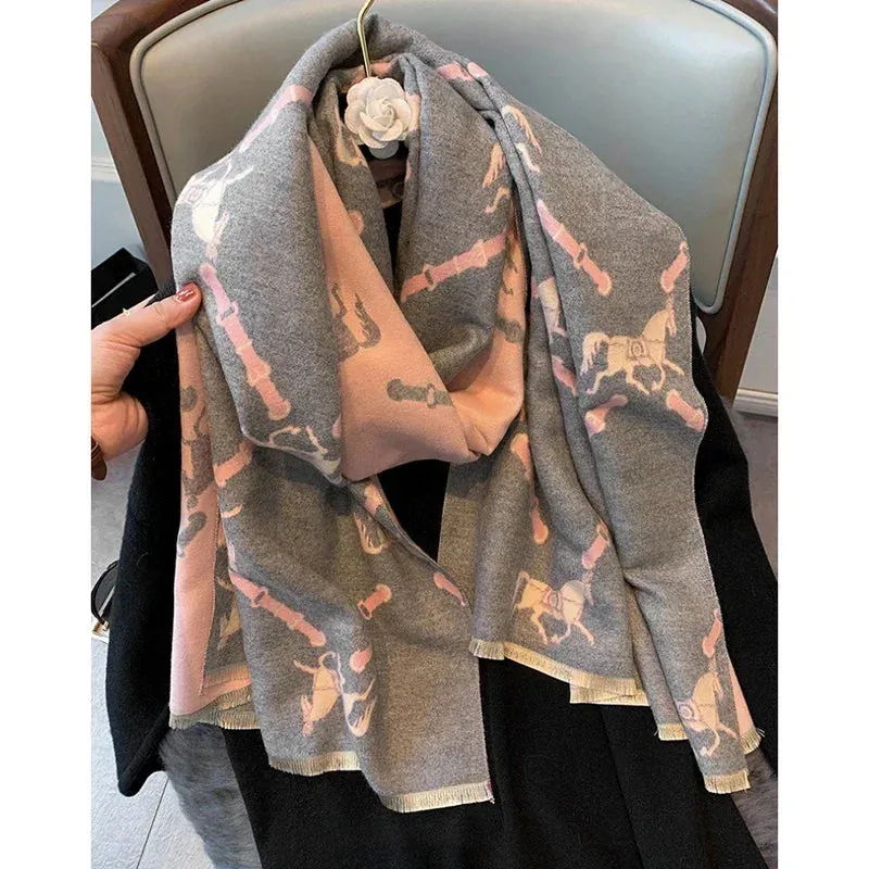 Women's Winter Scarf Luxury  Design Warm Pashmina Blanket