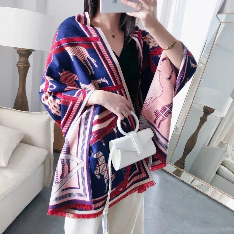 Women's Winter Scarf Luxury  Design Warm Pashmina Blanket