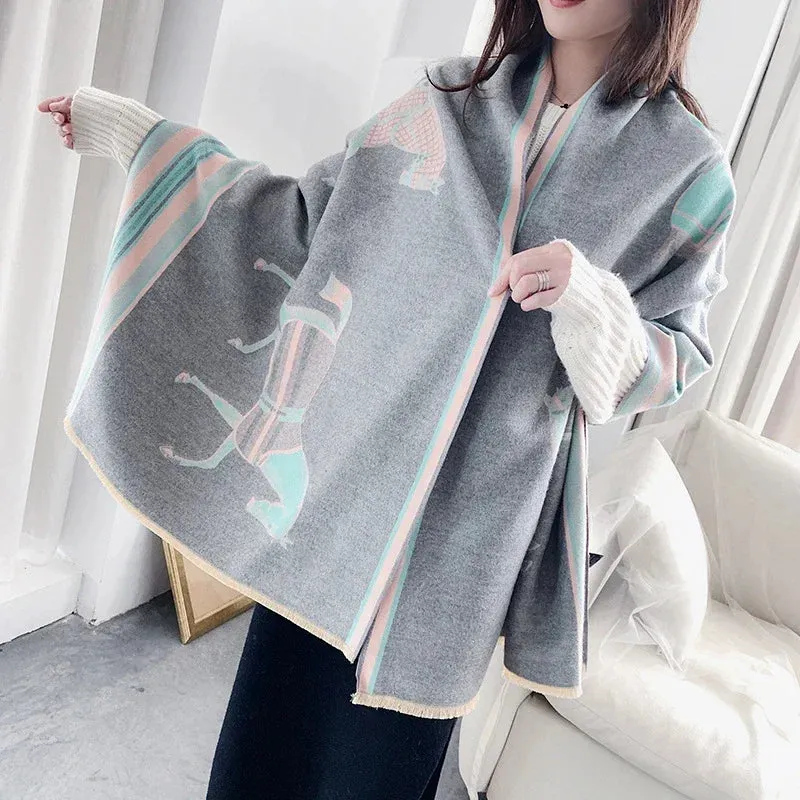 Women's Winter Scarf Luxury  Design Warm Pashmina Blanket