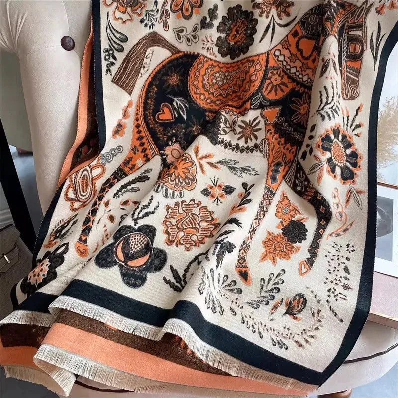 Women's Winter Scarf Luxury  Design Warm Pashmina Blanket