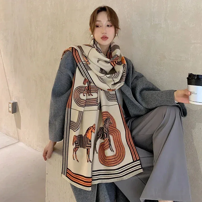Women's Winter Scarf Luxury  Design Warm Pashmina Blanket