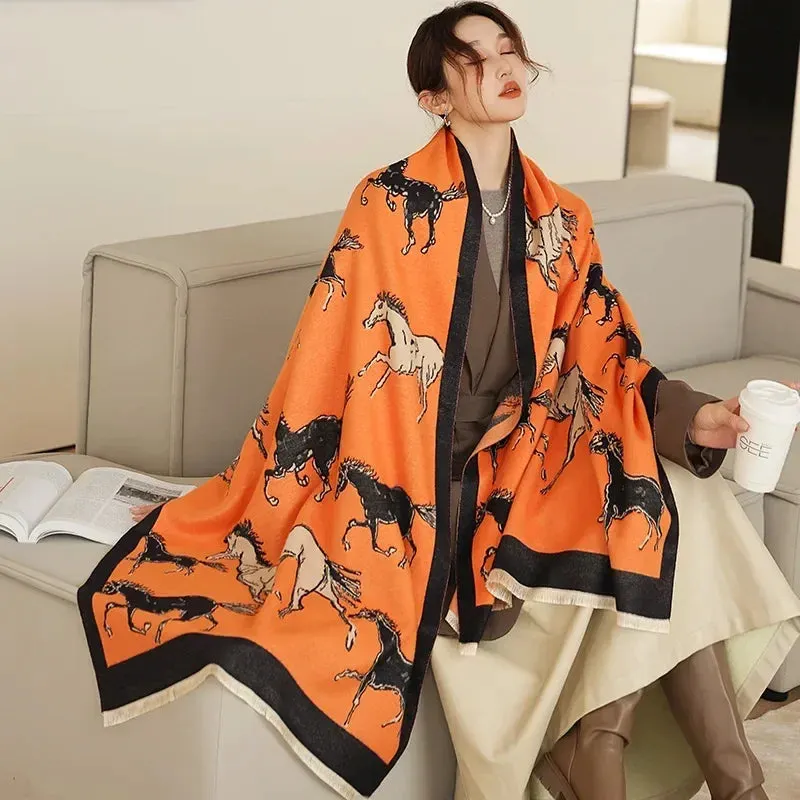 Women's Winter Scarf Luxury  Design Warm Pashmina Blanket