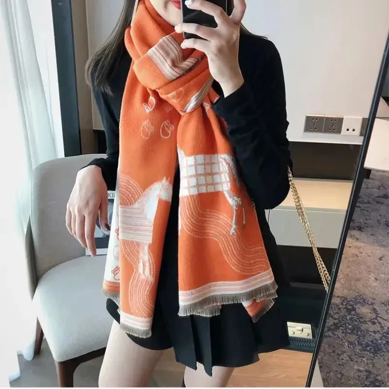 Women's Winter Scarf Luxury  Design Warm Pashmina Blanket