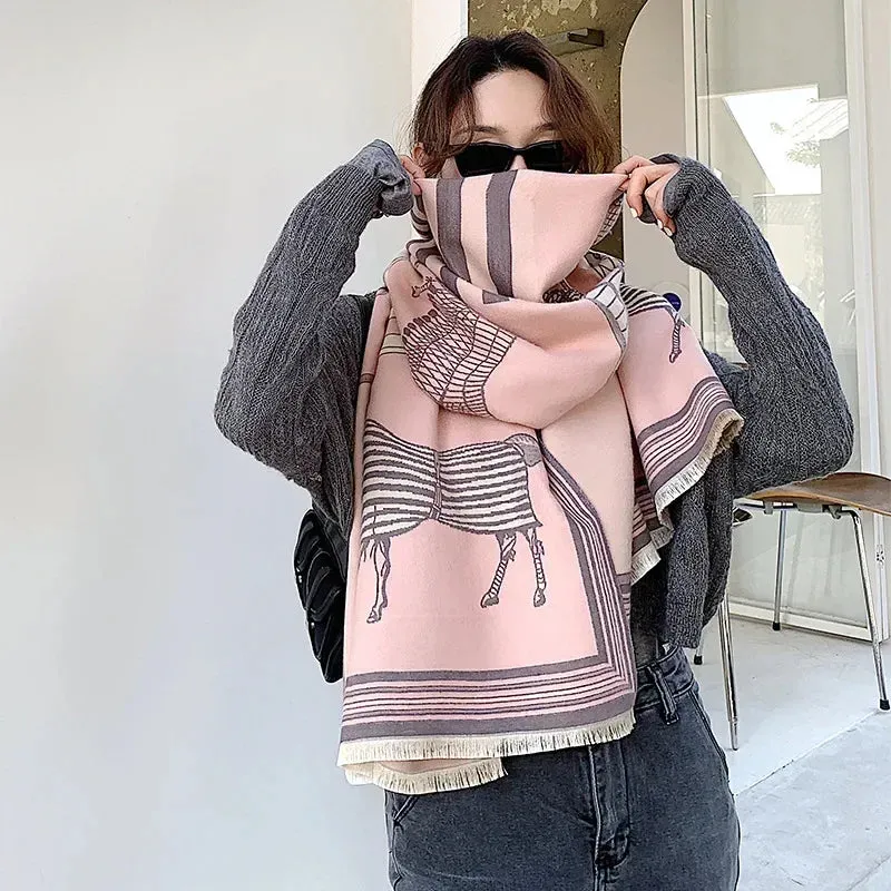 Women's Winter Scarf Luxury  Design Warm Pashmina Blanket