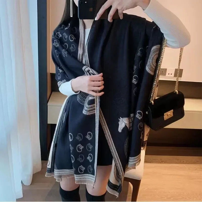 Women's Winter Scarf Luxury  Design Warm Pashmina Blanket