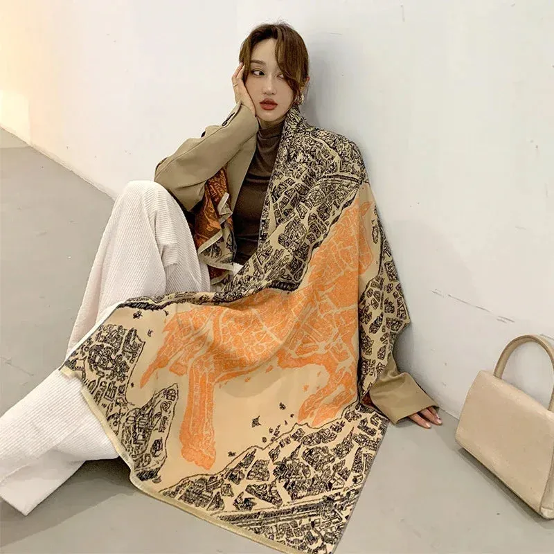 Women's Winter Scarf Luxury  Design Warm Pashmina Blanket