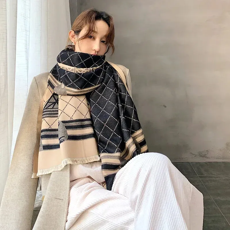 Women's Winter Scarf Luxury  Design Warm Pashmina Blanket