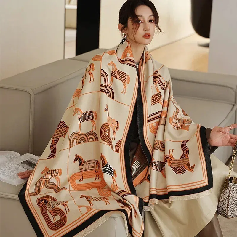 Women's Winter Scarf Luxury  Design Warm Pashmina Blanket