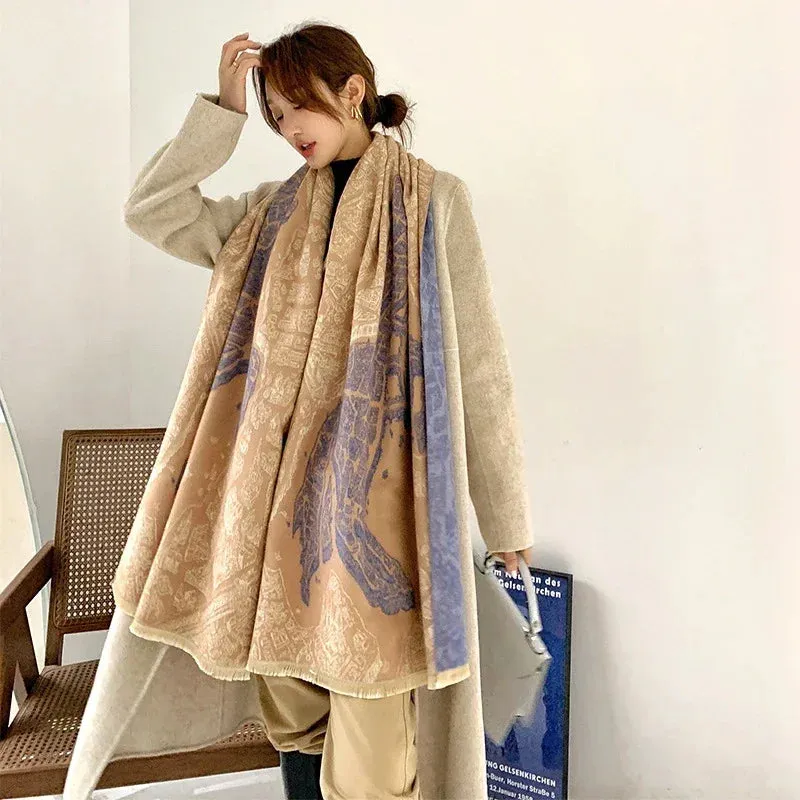 Women's Winter Scarf Luxury  Design Warm Pashmina Blanket