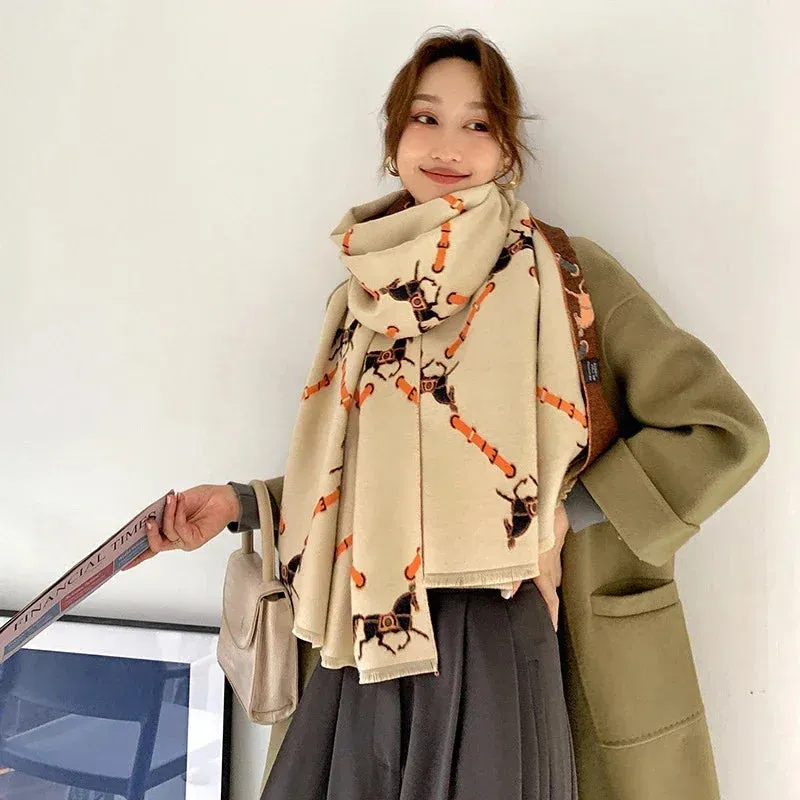 Women's Winter Scarf Luxury  Design Warm Pashmina Blanket