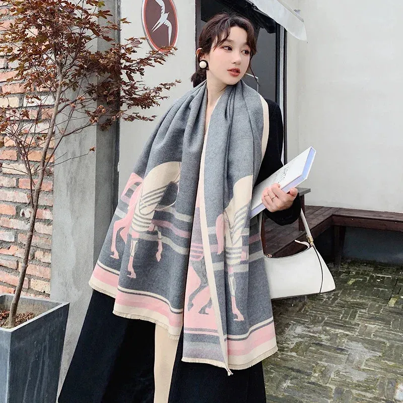 Women's Winter Scarf Luxury  Design Warm Pashmina Blanket