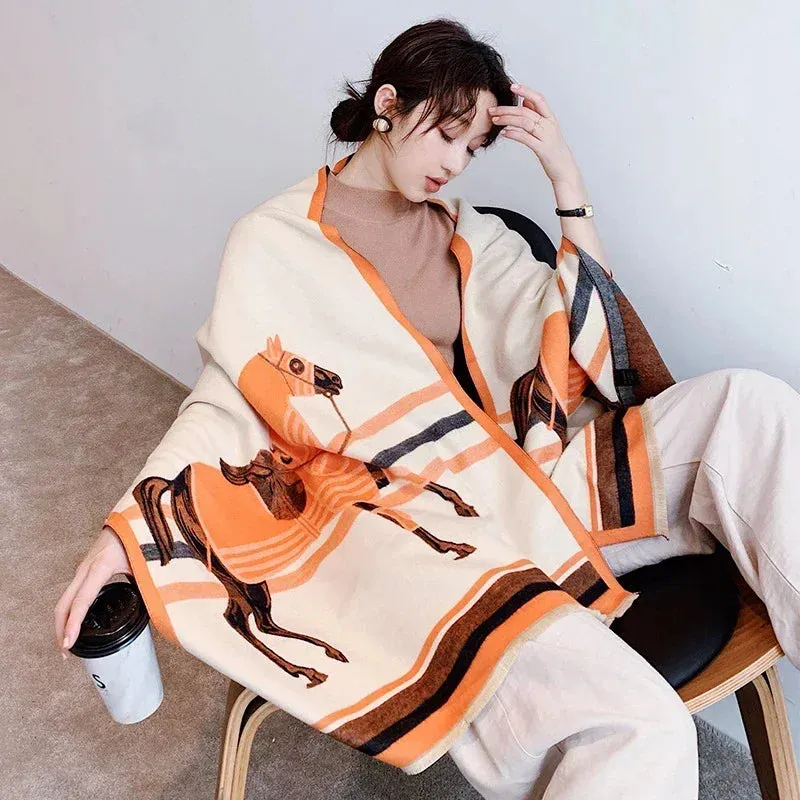 Women's Winter Scarf Luxury  Design Warm Pashmina Blanket