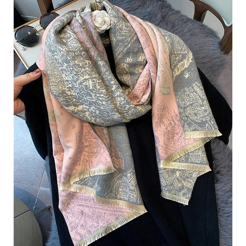 Women's Winter Scarf Luxury  Design Warm Pashmina Blanket