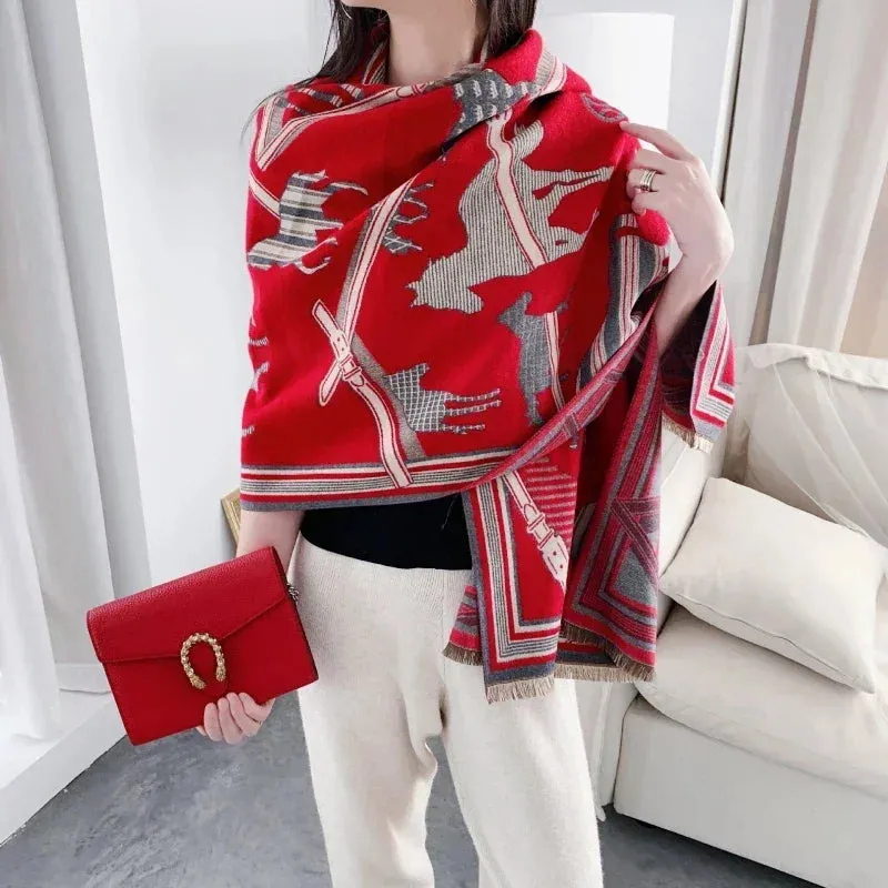 Women's Winter Scarf Luxury  Design Warm Pashmina Blanket