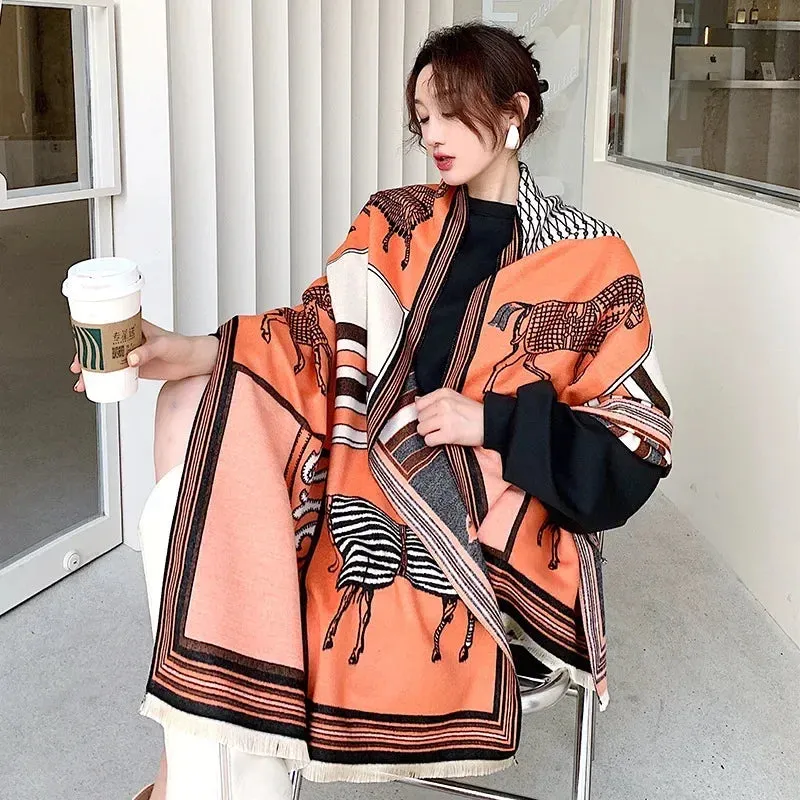 Women's Winter Scarf Luxury  Design Warm Pashmina Blanket