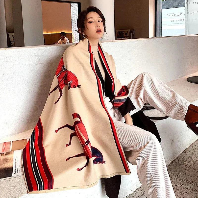 Women's Winter Scarf Luxury  Design Warm Pashmina Blanket