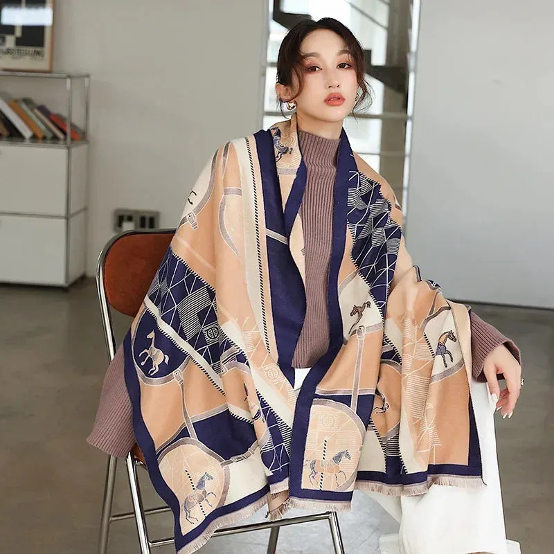 Women's Winter Scarf Luxury  Design Warm Pashmina Blanket