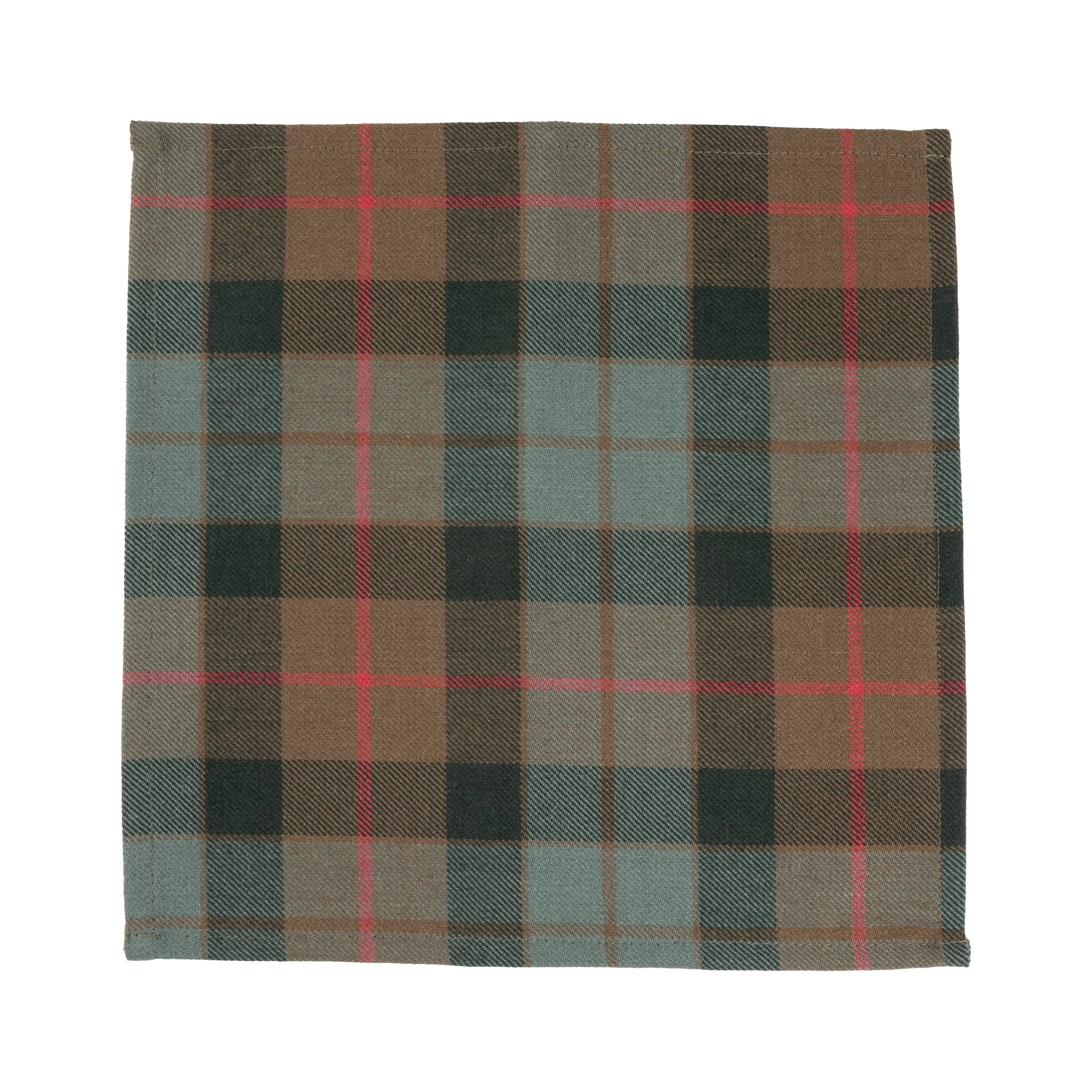 Wool Tartan Pocket Square in Gunn Weathered